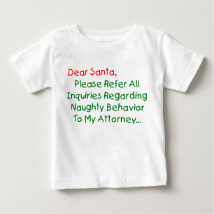 Camiseta Para Bebê Querido Advogado Papai Noel - Carta de Natal Diver