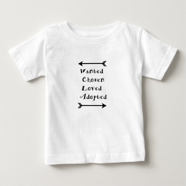 Camiseta Para Bebê Querido escolhido amado adotado (Frente)