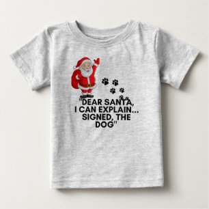 Camiseta Para Bebê Querido Papai Noel Eu Posso Explicar Caneca de Nat