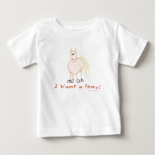 Camiseta Para Bebê Quero um pônei