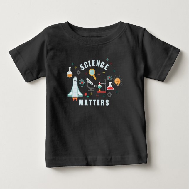 Camiseta Para Bebê Questões científicas (Frente)