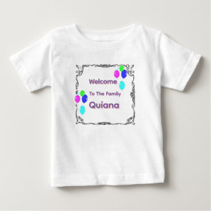 Camiseta Para Bebê "Quiana" Bem-vinda à Família,