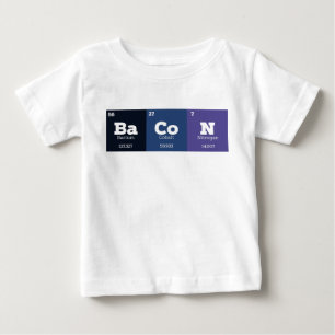 Camiseta Para Bebê Química de Mesas Periódica com Elementos Químicos 