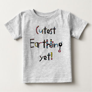 Camiseta Para Bebê Quirky Cutest Earthling Ainda! Amarelo vermelho az