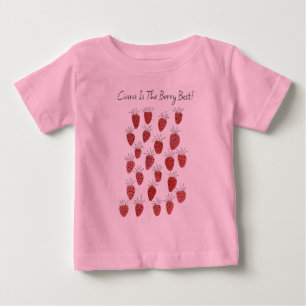 Camiseta Para Bebê Quirky Strawberry Pattern Baby T Shirt