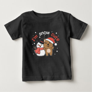 Camiseta Para Bebê Quokka, sou Snow Cute Snowman Snowman Pun