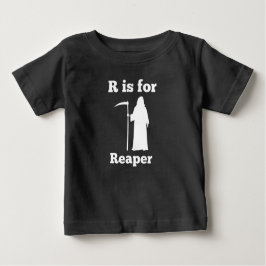 Camiseta Para Bebê R é para Reaper Halloween Gótico