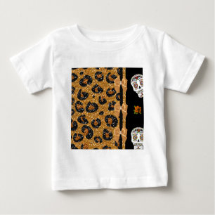 Camiseta Para Bebê RAB Peles de Açúcar Impresso do Leopardo Dourado R