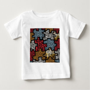 Camiseta Para Bebê RAB Rockabilly Estampa Animal Puzzle