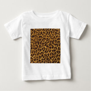 Camiseta Para Bebê RAB Rockabilly Estampa de Leopardo Marrom Dourado