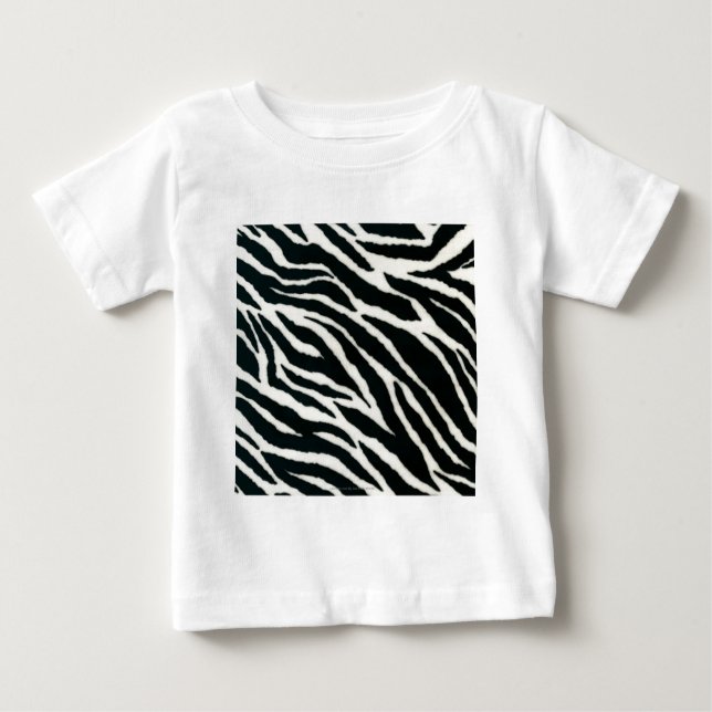 Camiseta Para Bebê RAB Rockabilly Zebra Imprime Preto e Branco (Frente)
