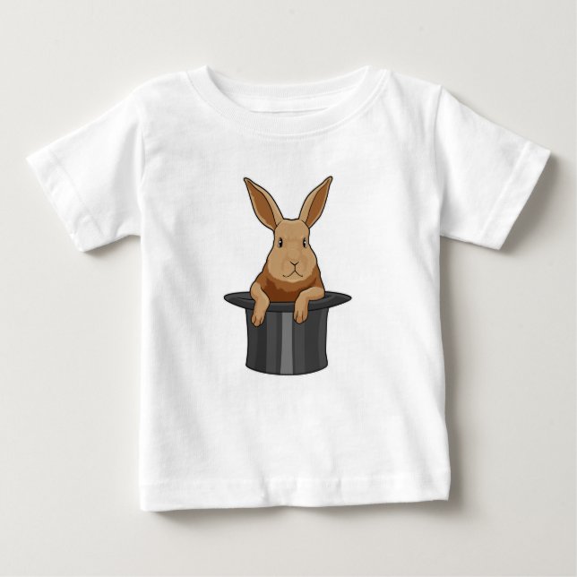 Camiseta Para Bebê Rabbit Mágico Chapéu mágico (Frente)