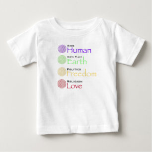 Camiseta Para Bebê Raça: Local de nascimento humano: Política da Te