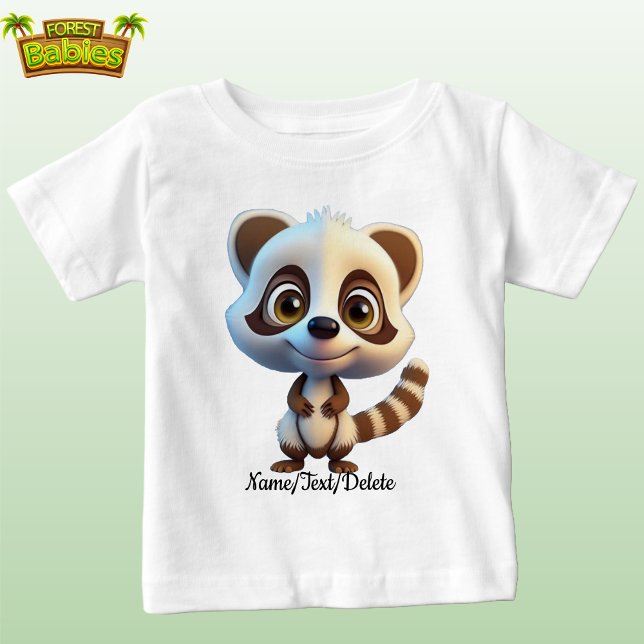 Camiseta Para Bebê Raccoon 🌲 Woodland Willife Swete Animal (Cute Fun Raccoon graphic t-shirt, Kitten Woodland Forest Wildlife Animal Character Tee baby t shirt)