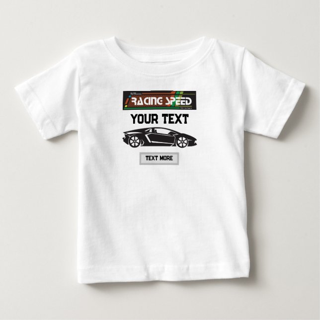 Camiseta Para Bebê Racing Speed Car Design – Fast Motorsport Performa (Frente)