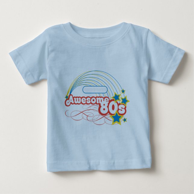Camiseta Para Bebê Rádio de AOL - anos 80 impressionante (Frente)