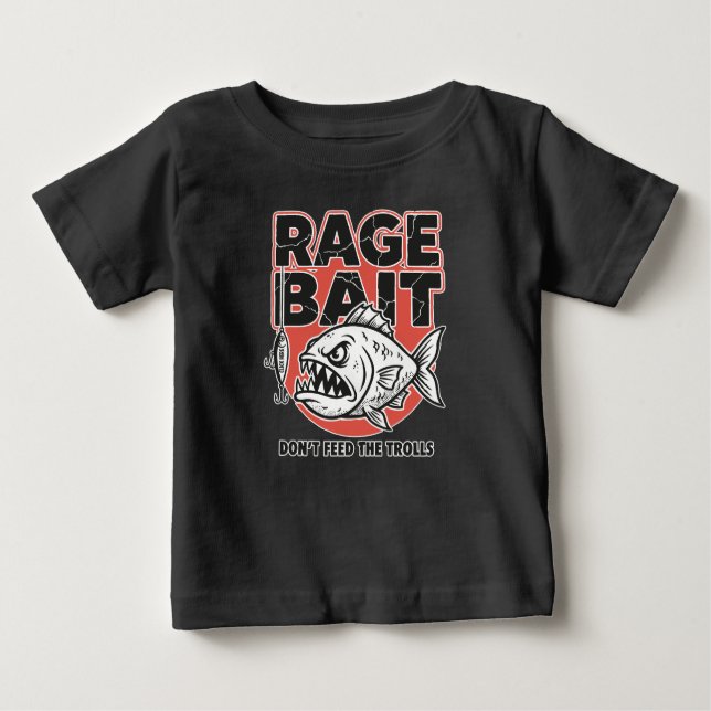 Camiseta Para Bebê Rage Bait, Don’t Feed The Trolls (Frente)