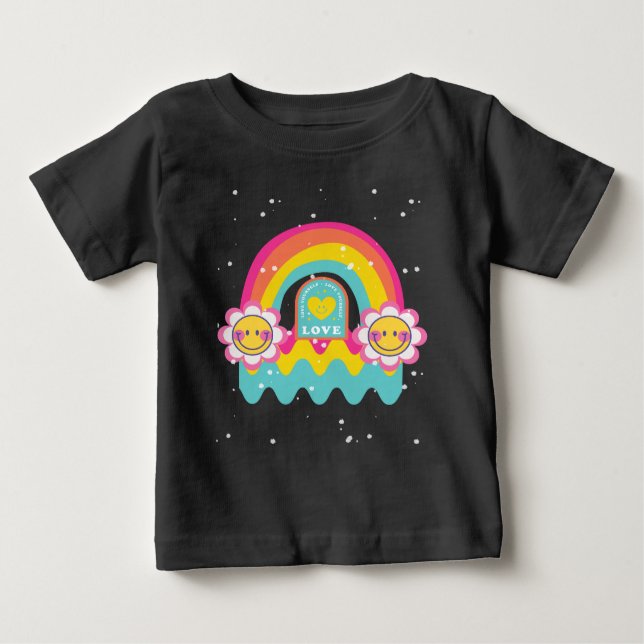 Camiseta Para Bebê Rainbow Adora você mesmo T-Shirt (Frente)