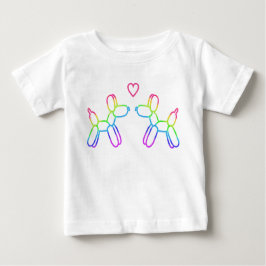 Camiseta Para Bebê Rainbow Balloon Cães apaixonados por camiseta bebê