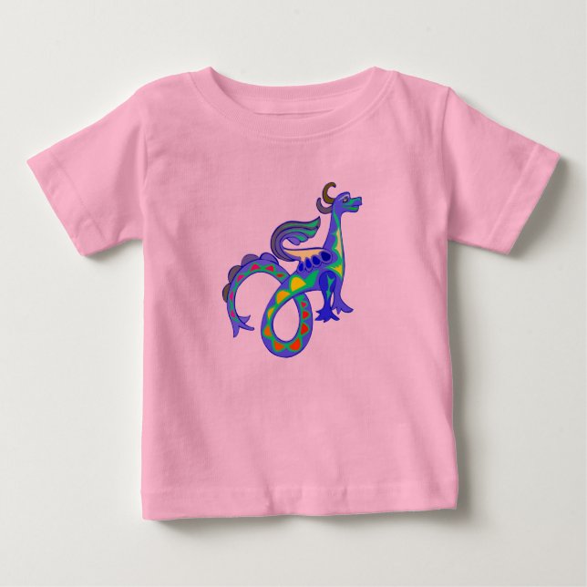 Camiseta Para Bebê Rainbow Dragon (Frente)