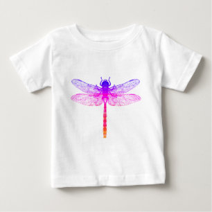 Camiseta Para Bebê Rainbow Dragonfly