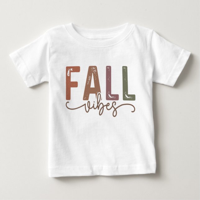 Camiseta Para Bebê Rainbow Fall Vibes (Frente)