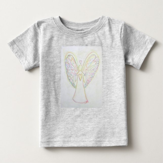 Camiseta Para Bebê Rainbow Hearts Guardian Angel Custom Shirts (Frente)