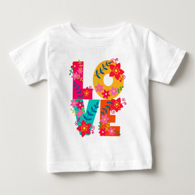 Camiseta Para Bebê Rainbow Love (Frente)