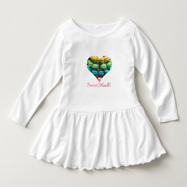 Camiseta Para Bebê Rainbow Macaron Sweet Heart (Frente)