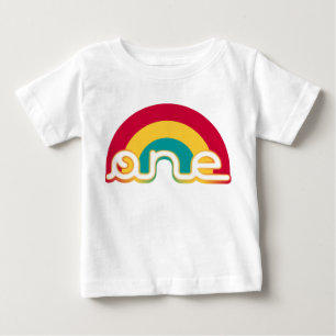 Camiseta Para Bebê Rainbow One Birthday Tee