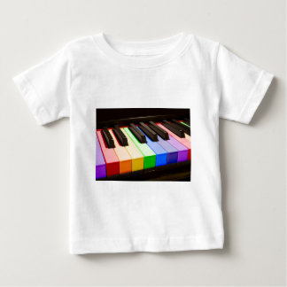 Camiseta Para Bebê Rainbow Piano