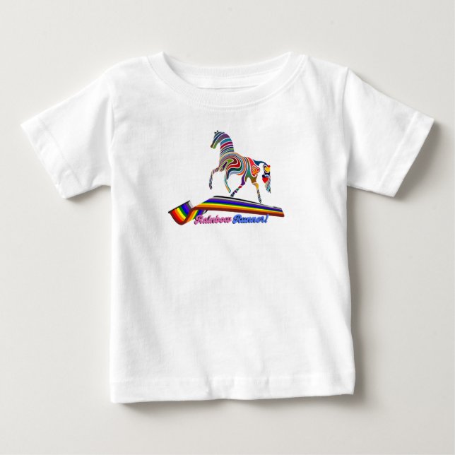 Camiseta Para Bebê Rainbow Runner (Frente)