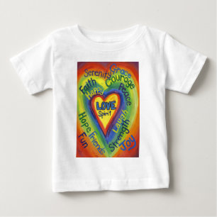 Camiseta Para Bebê Rainbow Spirit Hearts Love Art Custom Shirt