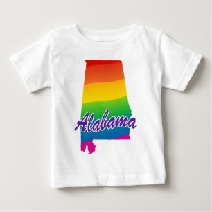Camiseta Para Bebê Rainbow State Of Alabama