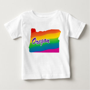 Camiseta Para Bebê Rainbow State Of Oregon