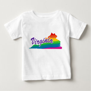 Camiseta Para Bebê Rainbow State Of Virginia