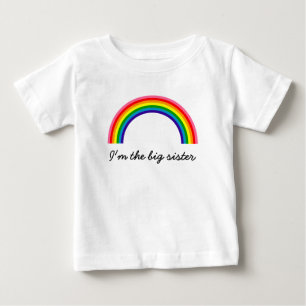 Camiseta Para Bebê Rainbow Tee Personalizável da Big Sister