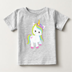 Camiseta Para Bebê Rainbow Unicorn, Cute Unicorn, Magic Unicorn, Star