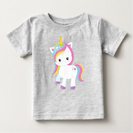Camiseta Para Bebê Rainbow Unicorn, Star, Cute Unicorn, Magic Unicorn