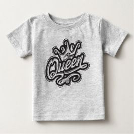 Camiseta Para Bebê Rainha com coroa, Design de tipografia