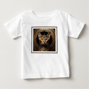 Camiseta Para Bebê Rainha do Nilo: Cleópatra o Gato em Headdress