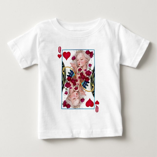Camiseta Para Bebê Rainha dos Corações Grande Gráfico, Cartões de Bri (Frente)