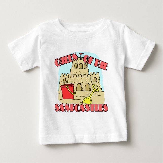 Camiseta Para Bebê Rainha Dos Sandcastles (Frente)