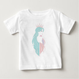 Camiseta Para Bebê "Rainha Elegante com Coroa" Design Pastel