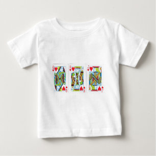 Camiseta Para Bebê Rainha, Rei, Valete de Corações