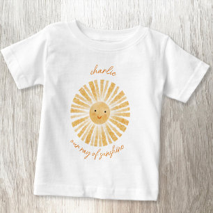 Camiseta Para Bebê Raio de Sol Personalizado em Aquarela