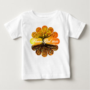 Camiseta Para Bebê Raízes da Menina Flor de Amor Ano Atual