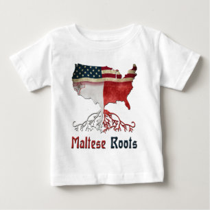 Camiseta Para Bebê Raízes Malteses Americanas