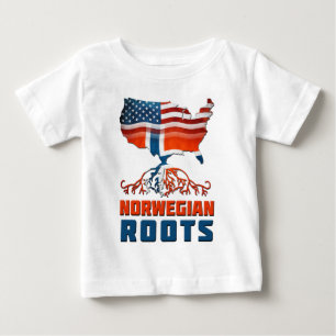 Camiseta Para Bebê Raízes norueguesas Americanas
