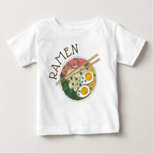 Camiseta Para Bebê Ramen Noodles Bowl Restaurante de Comida japonês F